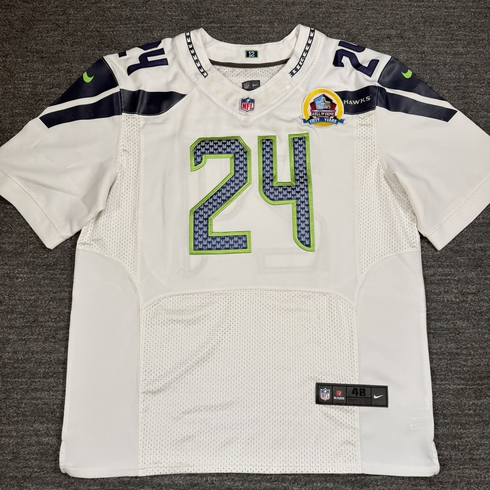 Nike Seattle Seahawks Marshawn Lynch #24 On-Field Jersey Men 48 White 2018